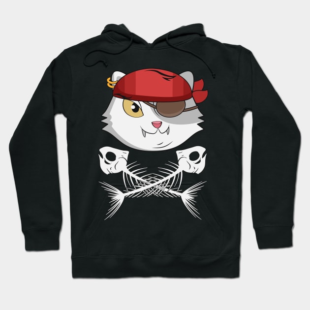 Pirate Cat Hoodie by MZeeDesigns